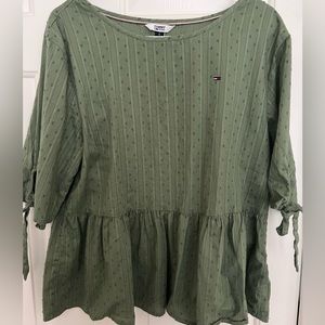Tommy Hilfiger Green Peplum Blouse